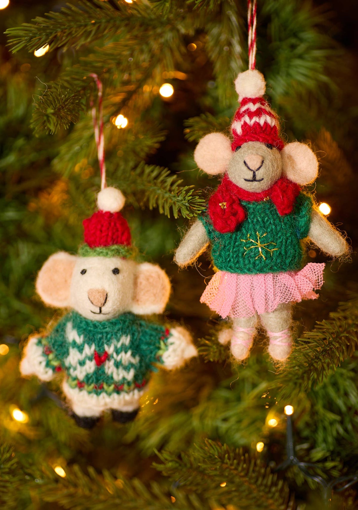 Boy Felt Christmas Mouse with a Jumper