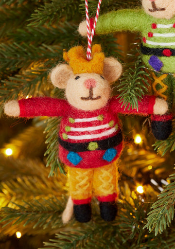 Red Felt Prince Mouse Decoration