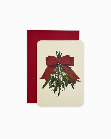 Mistletoe Bow Christmas Greeting Card | Christmas Card