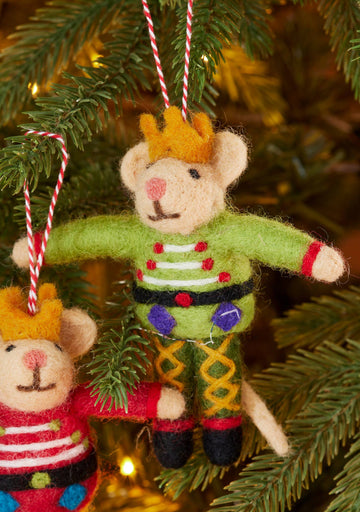 Green Felt Prince Mouse Decoration