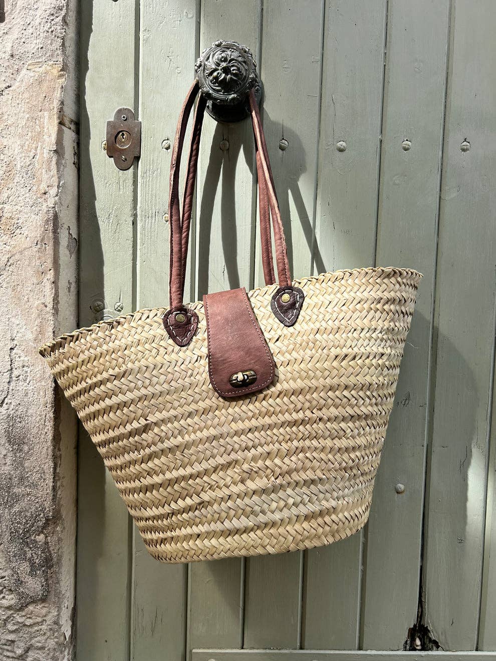 Boho Beach Tote, French market bag, Straw bag, straw basket