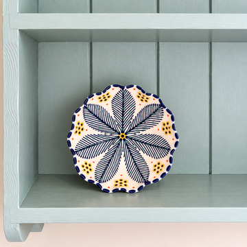 Potterswork Nibble Bowls - Navy Blue with Sage Dots