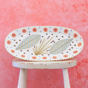 Potterswork Alice Plate - Taupes and Orange
