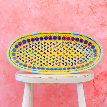 Potterswork Alice Plate - Yellow and Blue