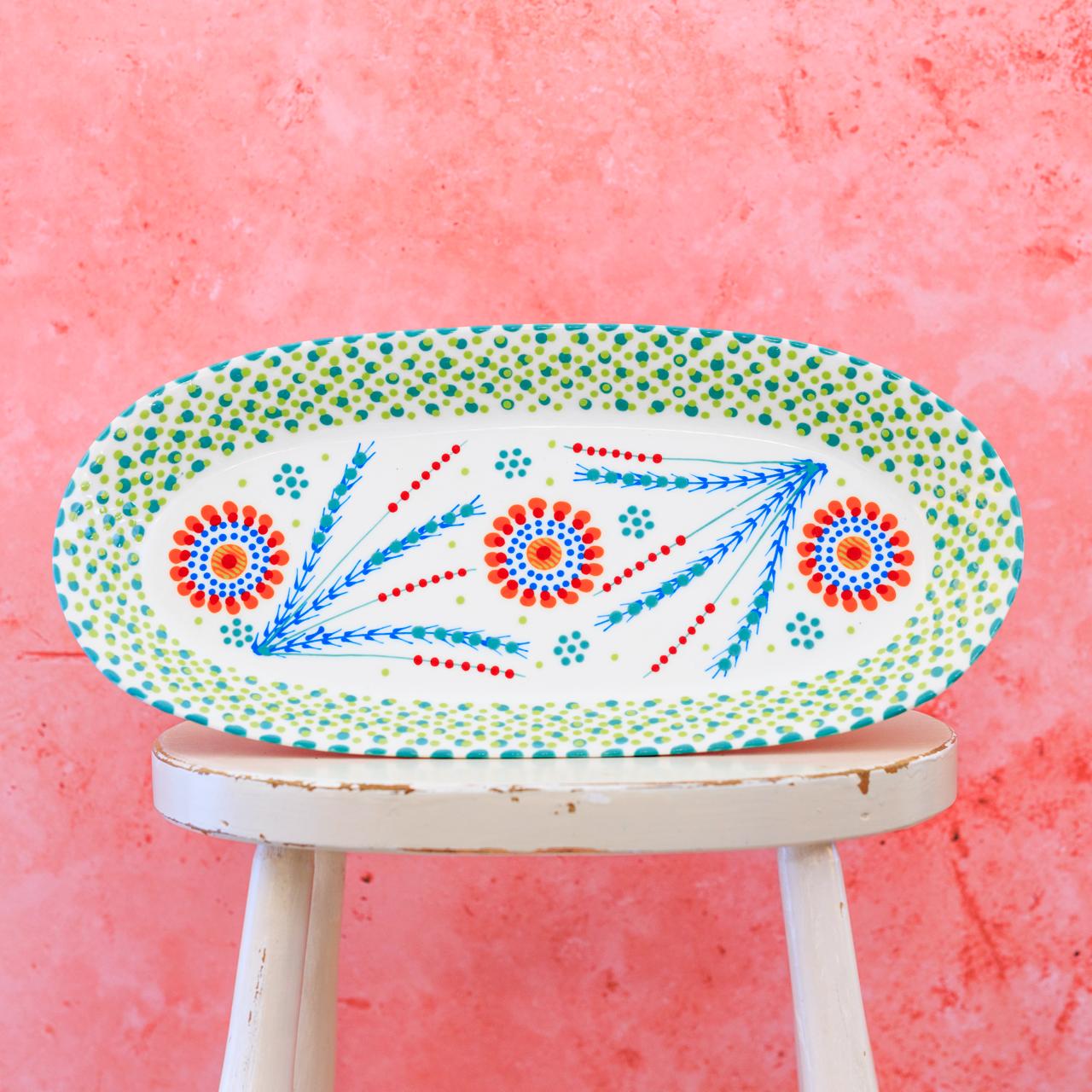 Potterswork Alice Plate - Multi with Orange