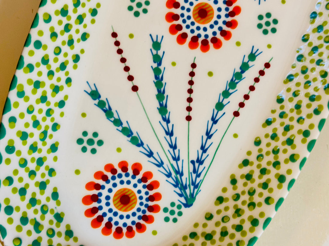 Potterswork Alice Plate - Multi with Orange