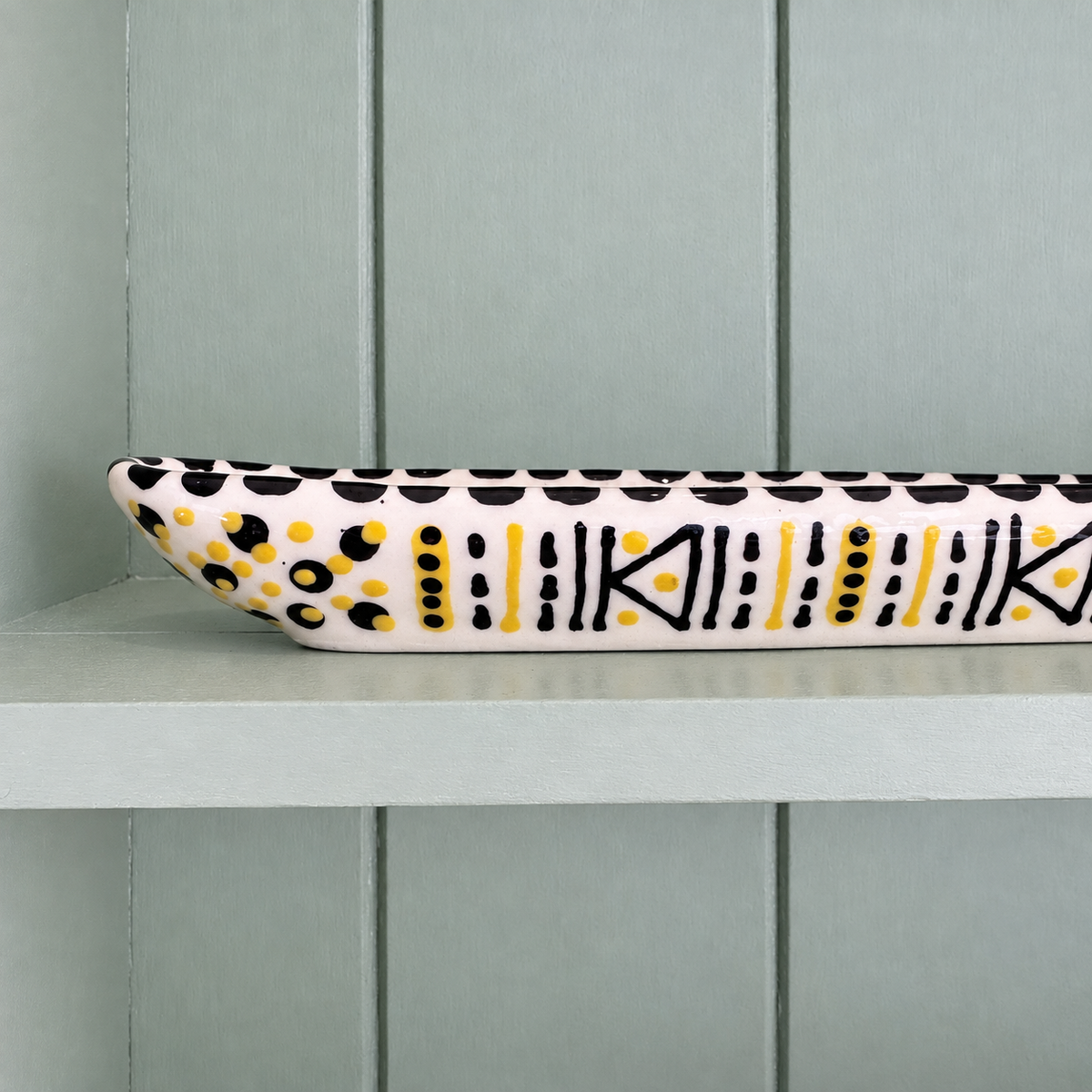 Potterswork Olive Boat - Black and Yellow