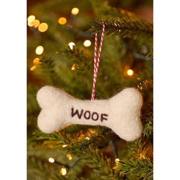 Felt Woof Dog Bone