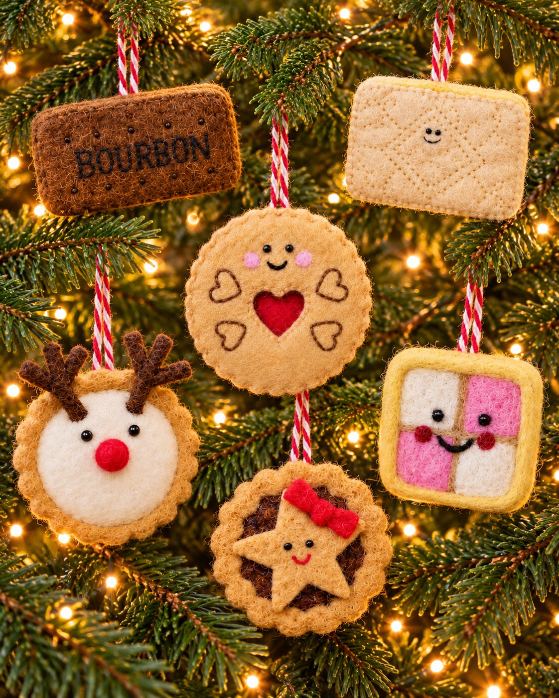 Smiley Custard Cream Christmas Decoration