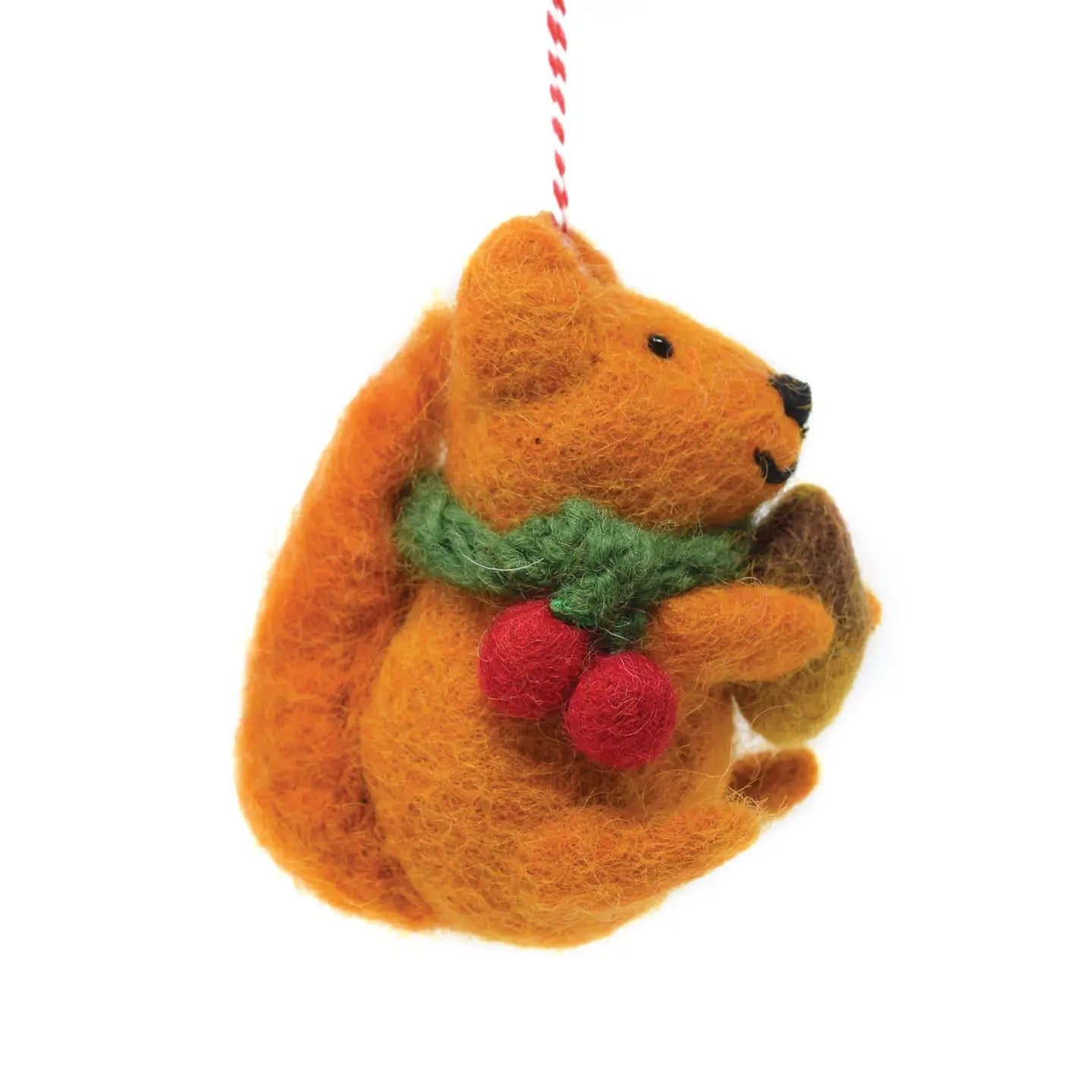 Felt Squirrel with her Acorn Christmas Decoration