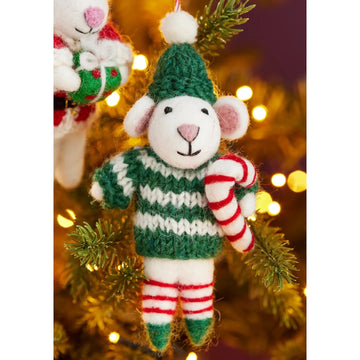 Felt Christmas Elf Mouse