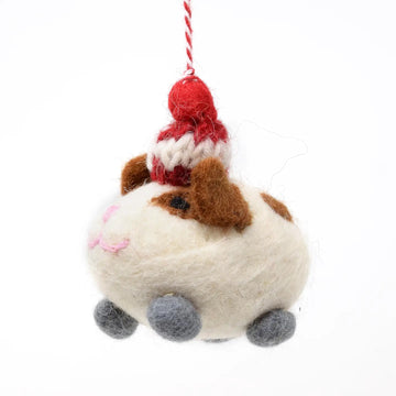 Festive Felt Guinea Pig Christmas Decoration