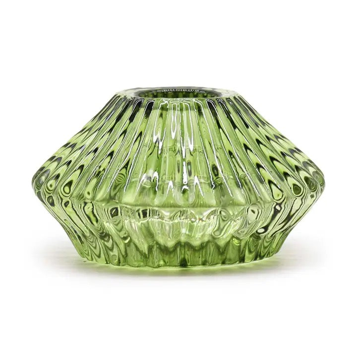 Green Glass Candle Holder