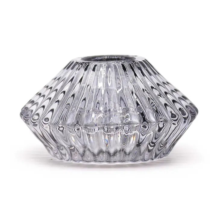 Midnight Grey Glass Candle Holder