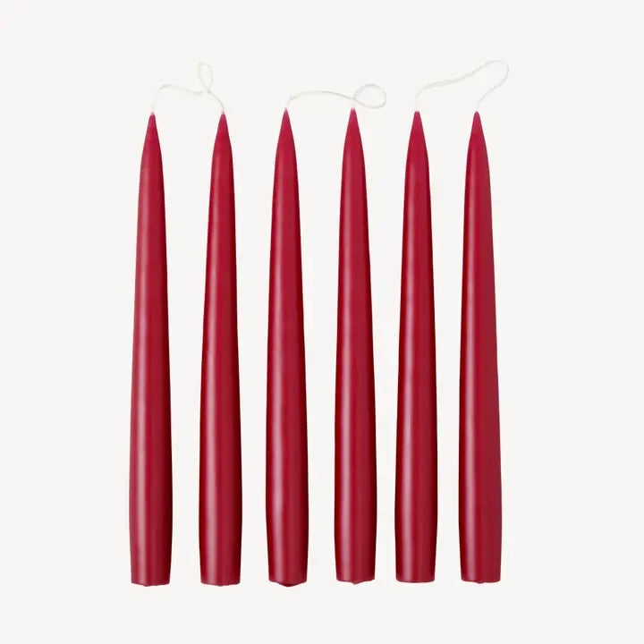 Burgundy -  Tapered Dinner Candles