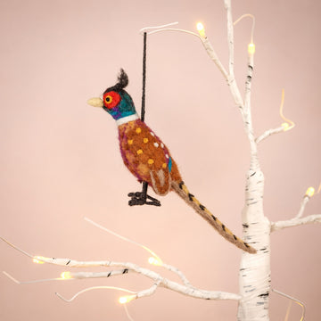 Felt Philippa the Pheasant Woodland Hanging Decoration