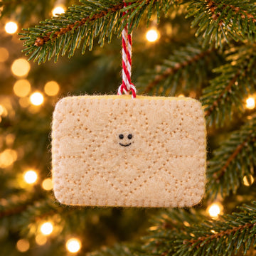 Smiley Custard Cream Christmas Decoration