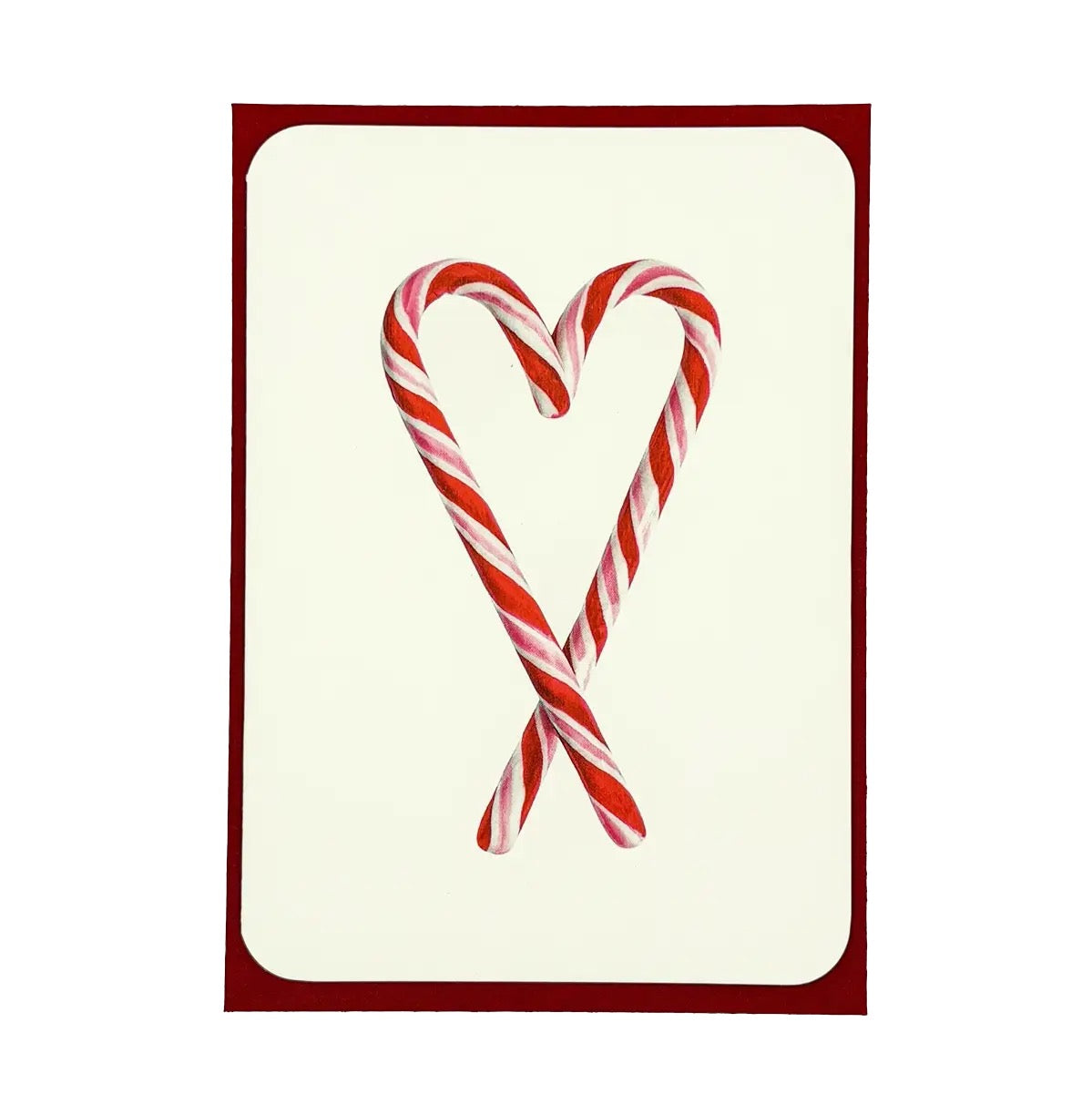 Red Candy Cane Heart Greeting Card