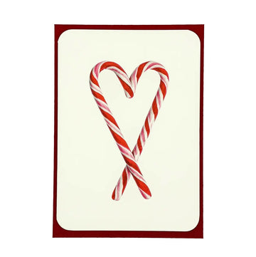 Red Candy Cane Heart Greeting Card