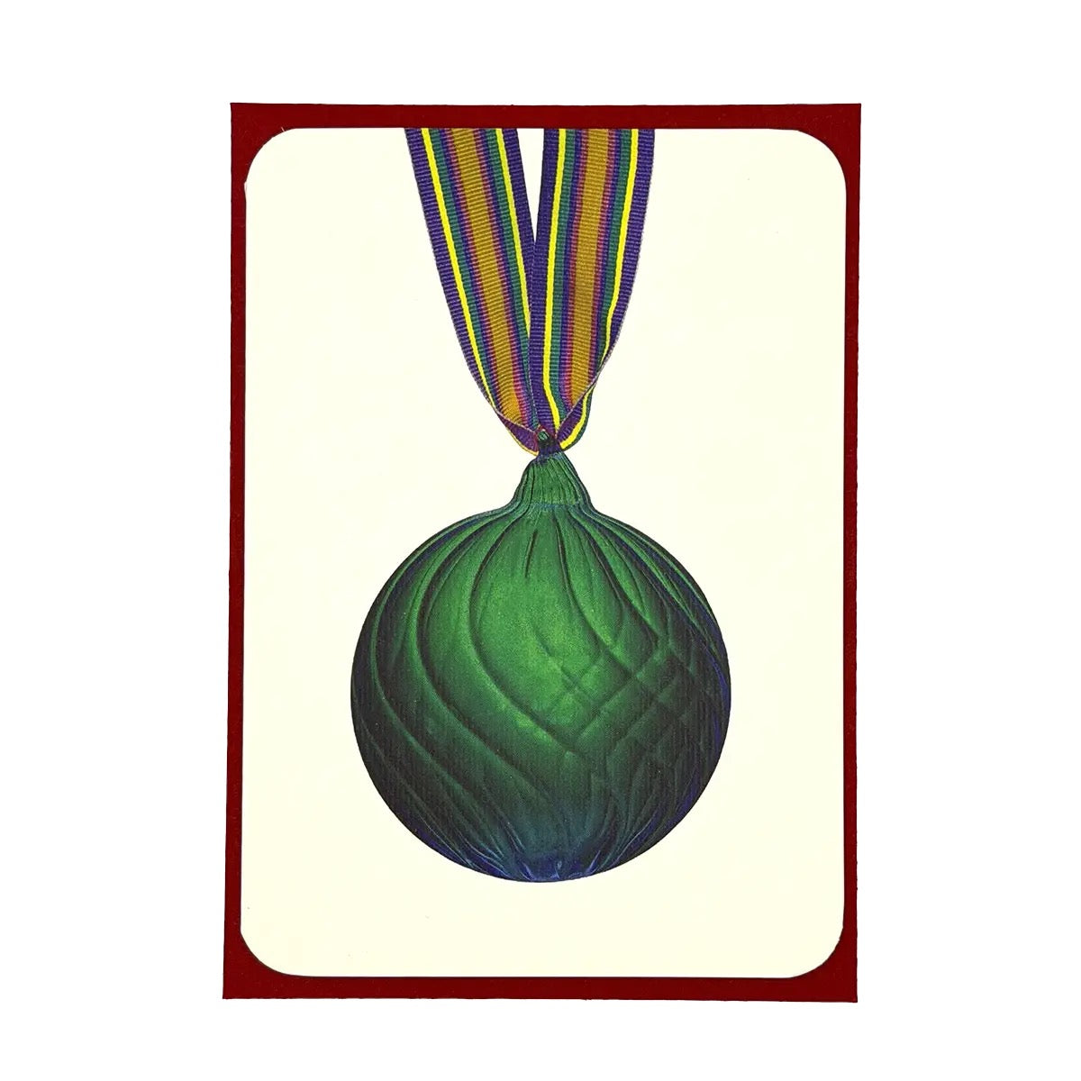 Pine Green Glass Bauble  Greeting Card