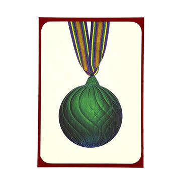 Pine Green Glass Bauble  Greeting Card