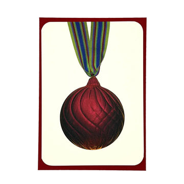 Burgandy Glass Bauble  Greeting Card