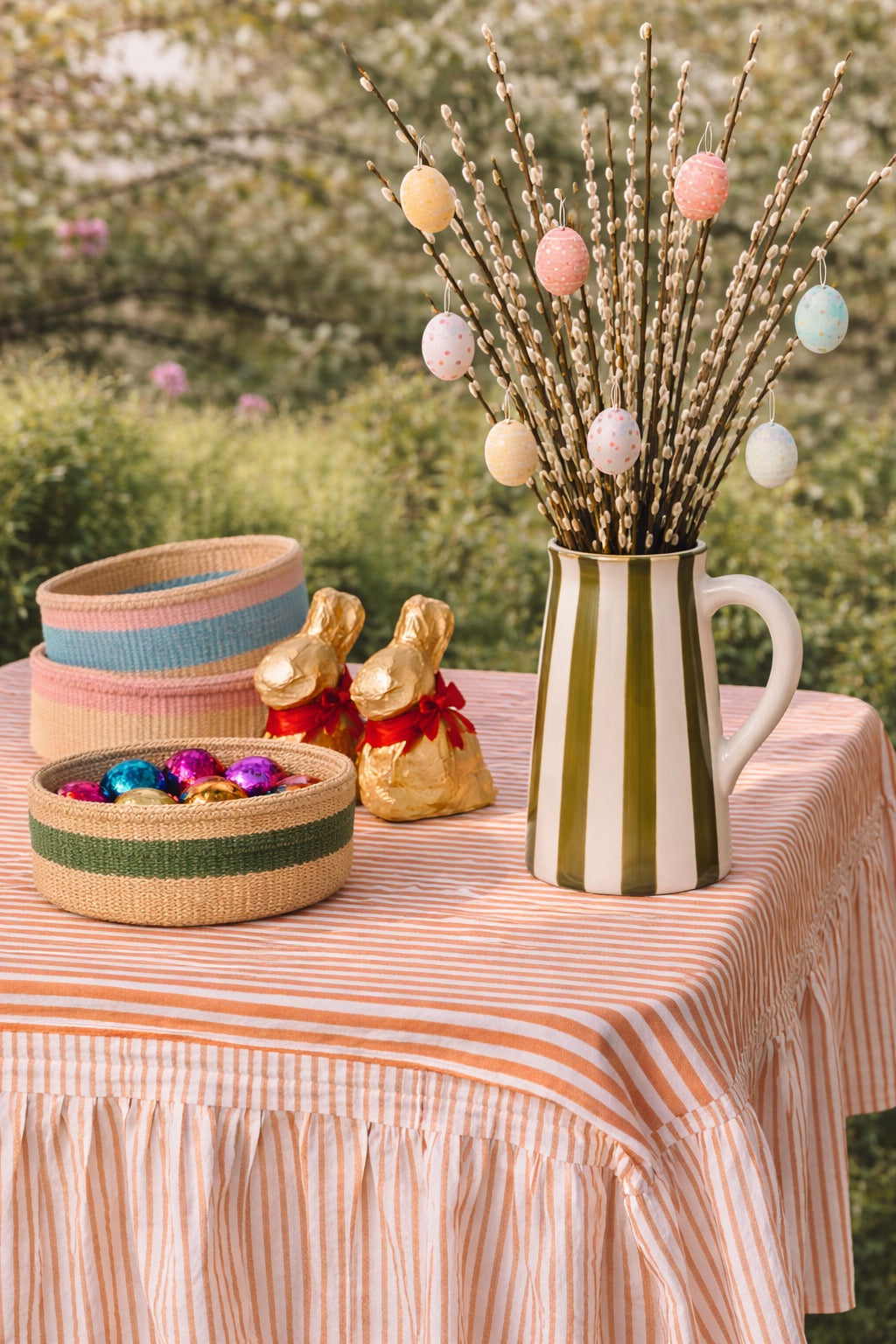 Constance & Denny Apricot Ruffle Table Cloth