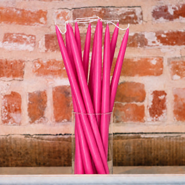 Pair of Candy Pink -  Tapered Dinner Candles