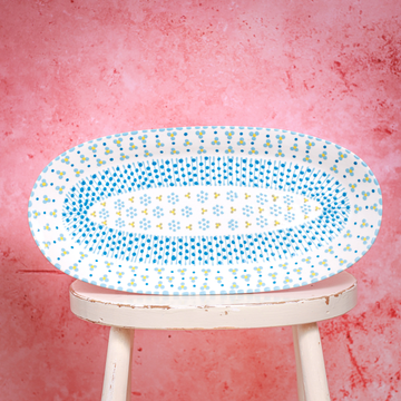 Potterswork Alice Plate - White & Blue