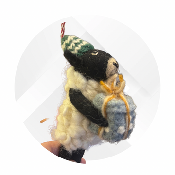 Felt Wooly Sheep Christmas Decoration