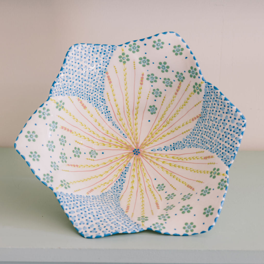 Potterswork Alice Plate - White and Blue