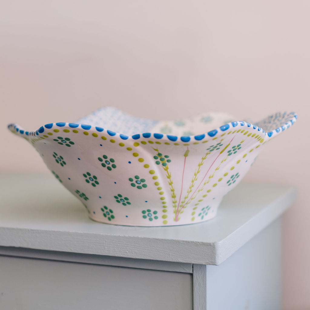 Potterswork Statement Bowl - Blue and White
