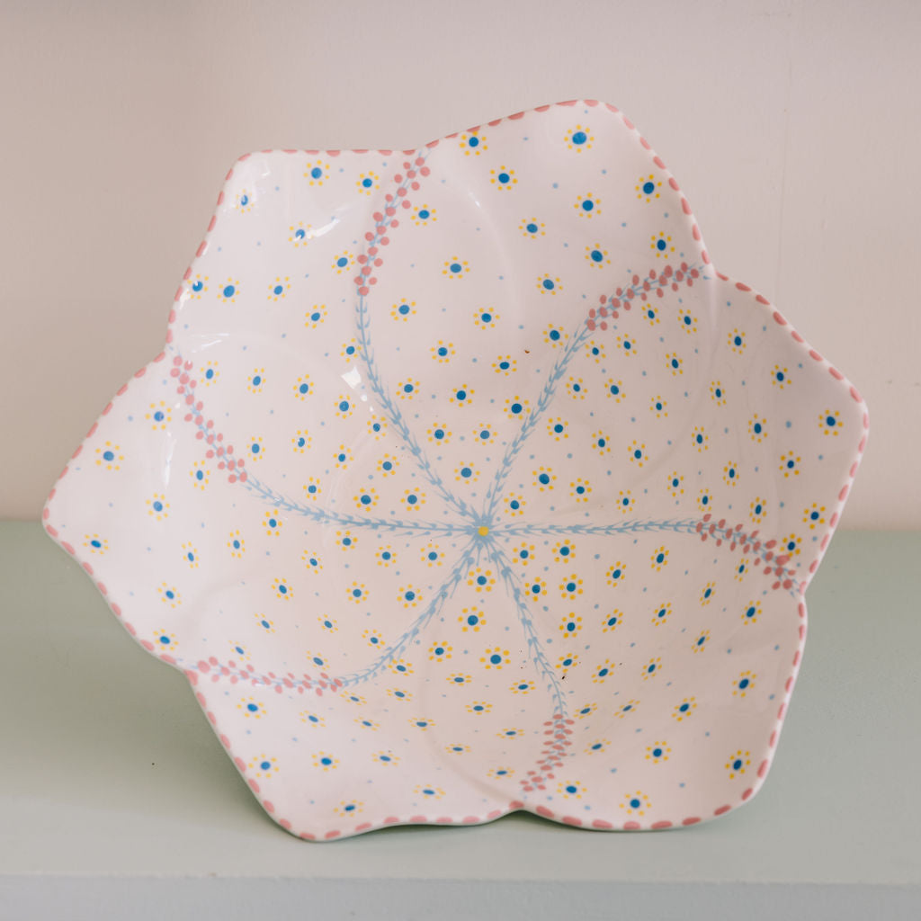 Potterswork Statement Bowl - Pink and White Dotty
