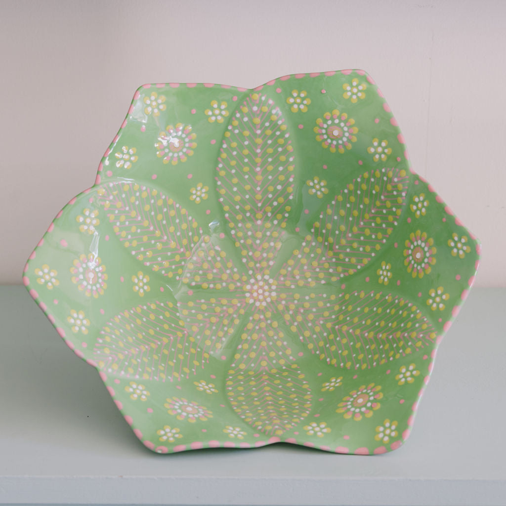 Potterswork Statement Bowl - Green and Pink