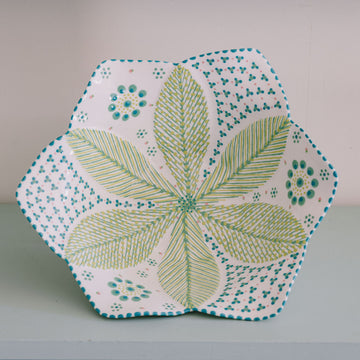 Potterswork Statement Bowl - Green and White