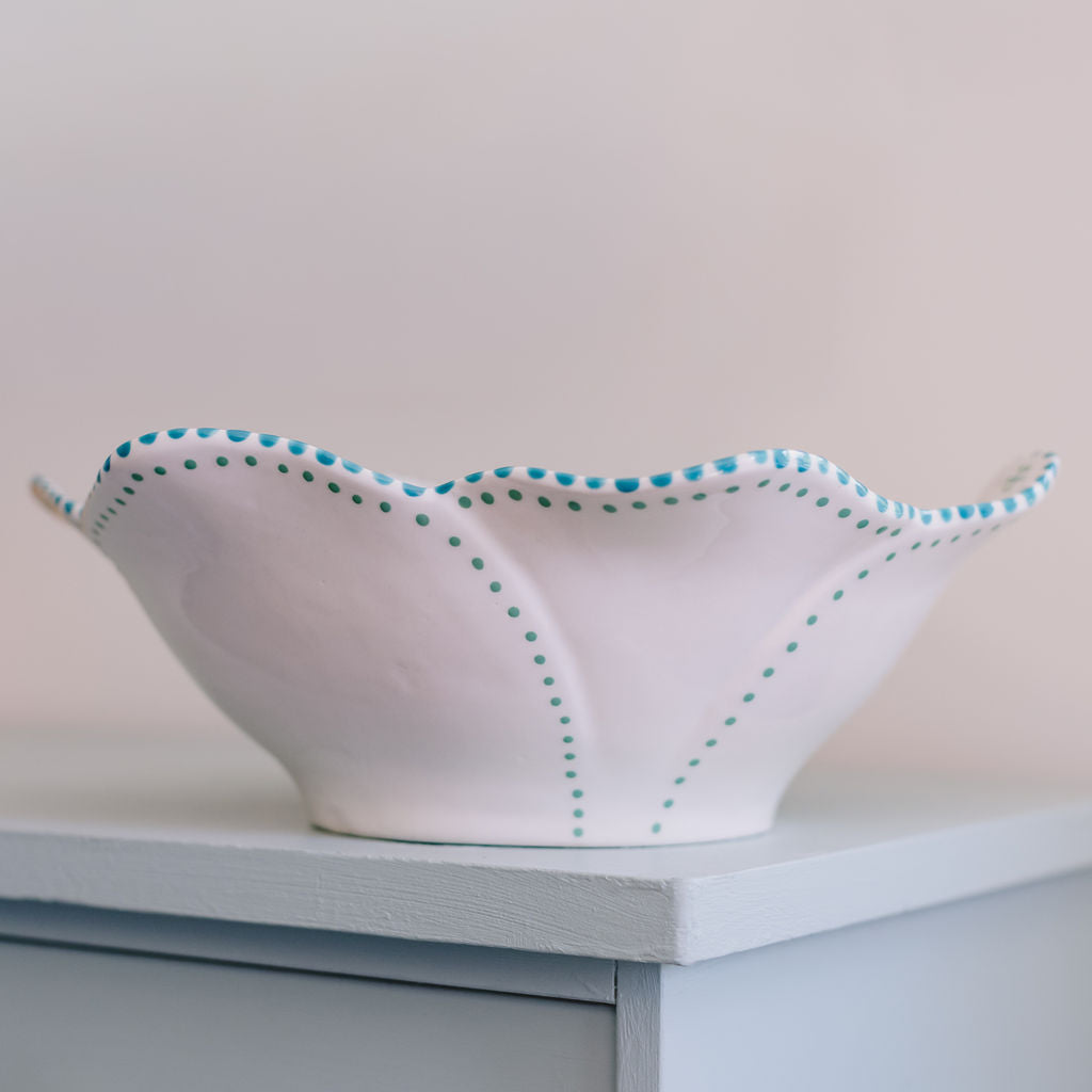 Potterswork Statement Bowl - Green and White