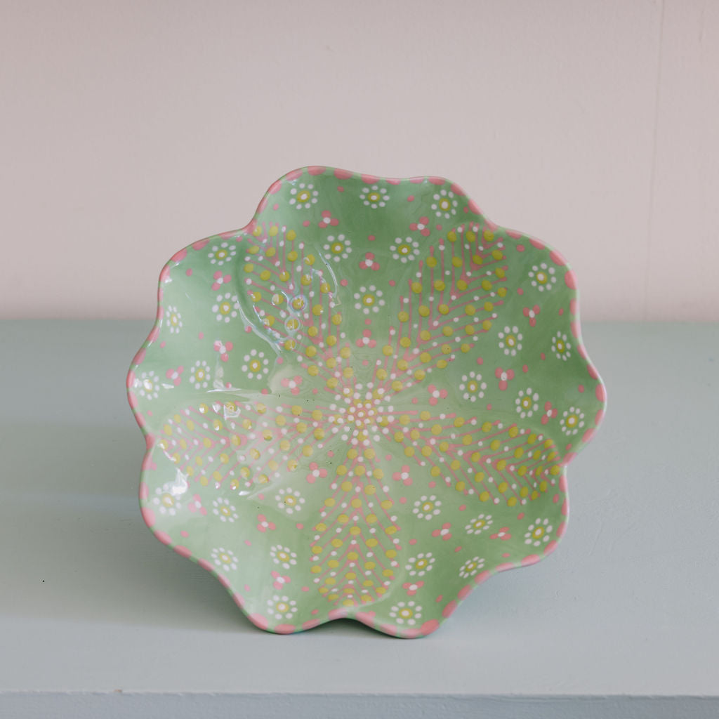 Potterswork Berry Bowl - Green & Pink