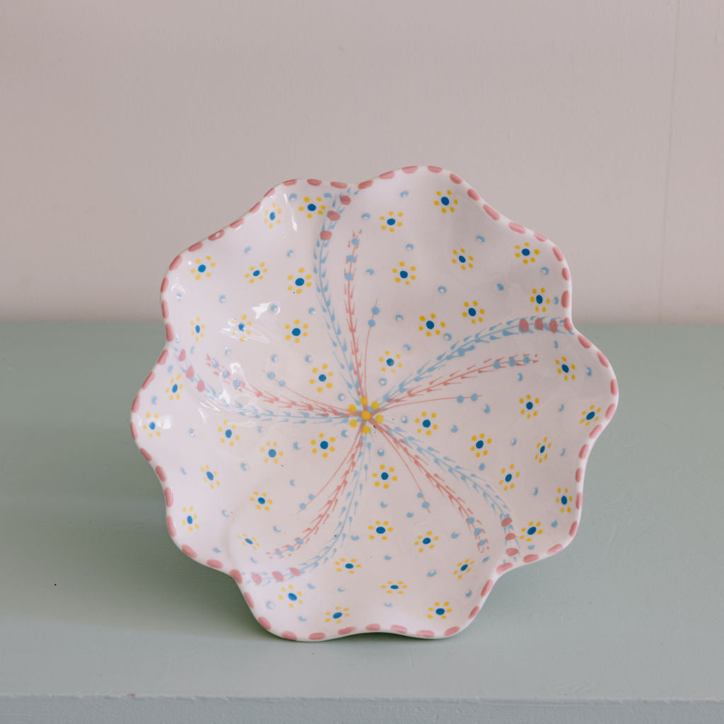 Potterswork Berry Bowl - Pink and White Dotty