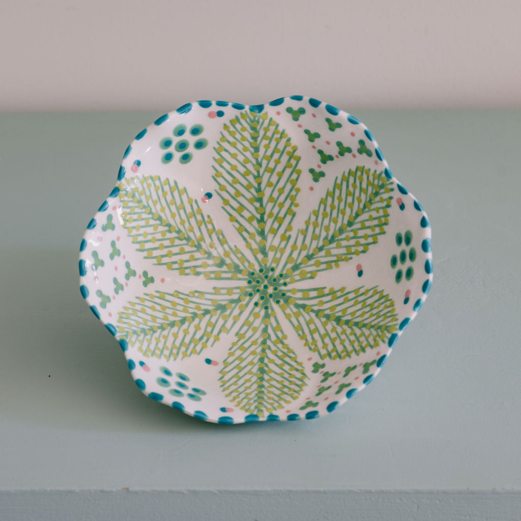 Potterswork Nibble Bowls - White and Green