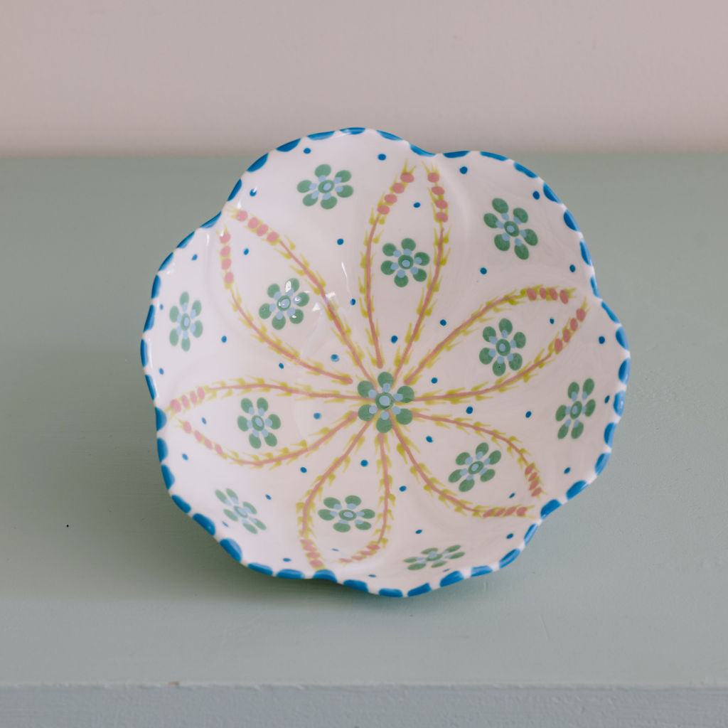 Potterswork Pudding Bowl - White and Blue