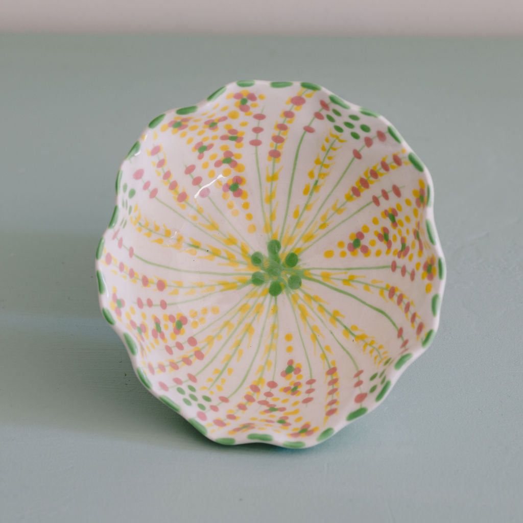 Potterswork Pudding Bowl - Sage and Pink