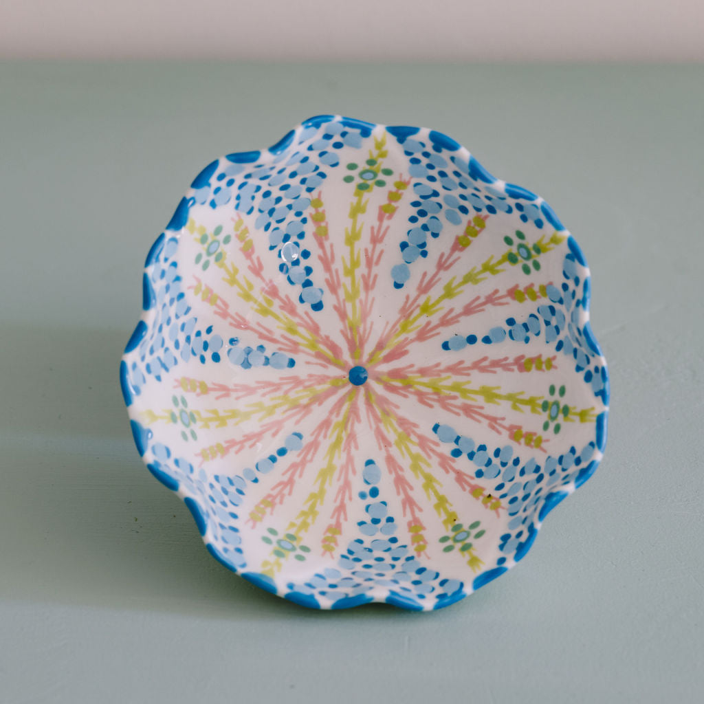 Potterswork Pudding Bowl - White and Blue