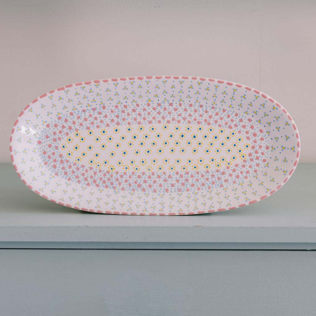 Potterswork Statement Bowl - Pink and White Dotty