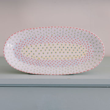 Potterswork Alice Plate - Pink and White Dotty