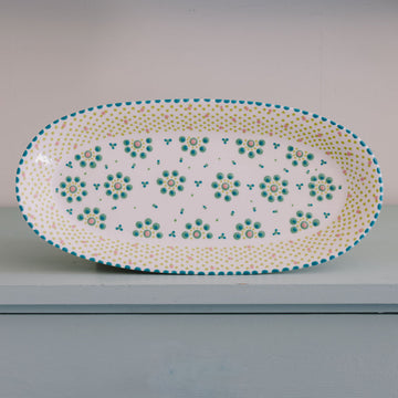 Potterswork Alice Plate - White and Green