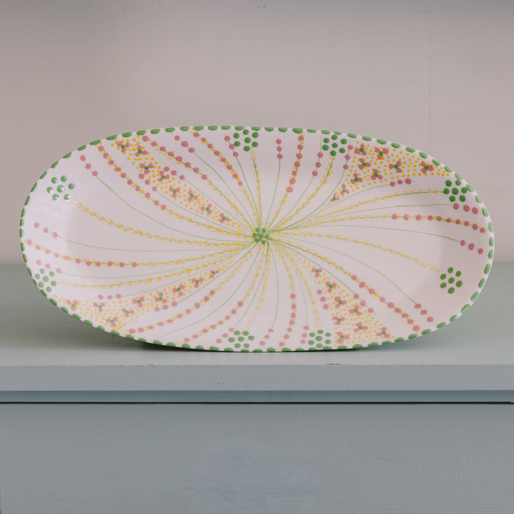 Potterswork Pudding Bowl - Sage and Pink