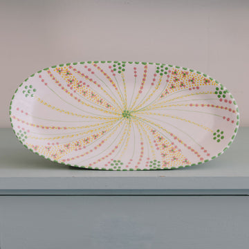 Potterswork Alice Plate - Sage and Pink