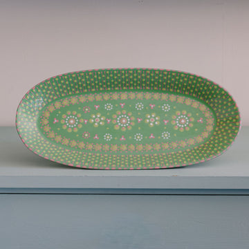 Potterswork Alice Plate - Green and Pink