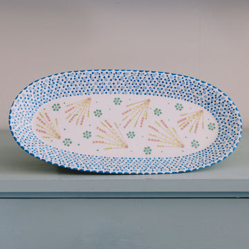 Potterswork Alice Plate - White and Blue