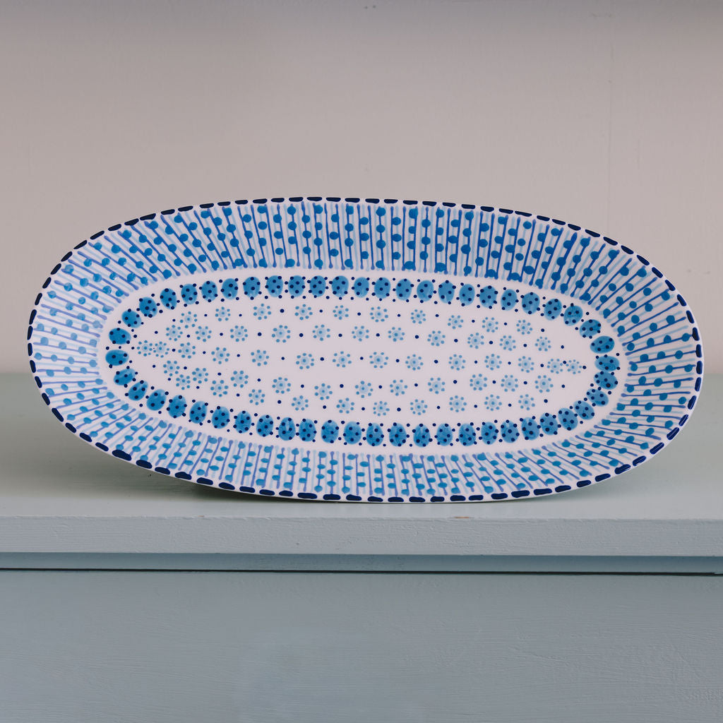 Potterswork Alice Plate - Blue Dotty